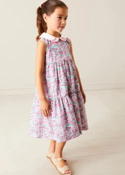 Up To 12 Years | Dresses | Pepa London Eloise Floral Scallop Collar Sleeveless Dress in Pink (4-12yrs)