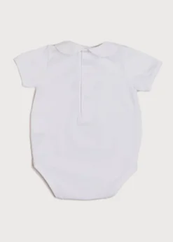 Tops & Bodysuits | Bodysuits & Baby Grows | Pepa London Embroidered Boat Motif Peter Pan Collar Bodysuit in White (1mth-3yrs)