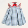 Up To 12 Years | Dresses | Pepa London Embroidered Gingham Sleeveless Dress in Blue (12mths-12yrs)