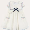 Dresses | Dresses | Pepa London Embroidered Mariner Collar Short Sleeve Dress in White (12mths-10yrs)