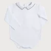 Tops & Bodysuits | Tops | Pepa London Embroidered Polo Collar Bodysuit in White (0mths-3yrs)