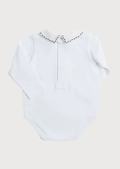 Tops & Bodysuits | Tops | Pepa London Embroidered Polo Collar Bodysuit in White (0mths-3yrs)