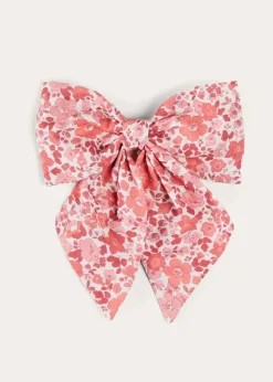 Hair Accessories | Hair Accessories | Pepa London Emilia Floral Long Bow Hair Clip in Pink