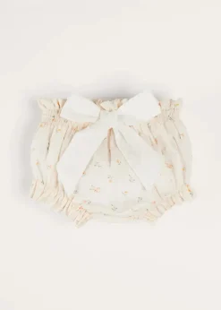 Bloomers & Shorts | Bloomers & Pants | Pepa London Esme Floral Bow Detail Bloomers in White (1-12mths)