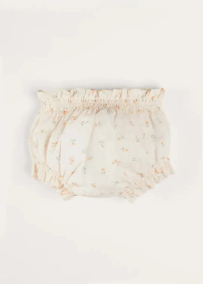 Bloomers & Shorts | Bloomers & Pants | Pepa London Esme Floral Bow Detail Bloomers in White (1-12mths)