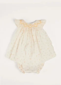 Dresses | Dresses | Pepa London Esme Floral Hand Smocked Sleeveless Dress With Bloomers in White (1-12mths)