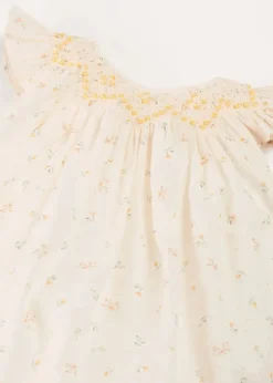 Dresses | Dresses | Pepa London Esme Floral Hand Smocked Sleeveless Dress With Bloomers in White (1-12mths)