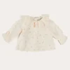 Blouses | Pepa London Esme Floral Ruffle Collar Long Sleeve Blouse in White (1-12mths)