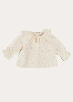 Blouses | Pepa London Esme Floral Ruffle Collar Long Sleeve Blouse in White (1-12mths)