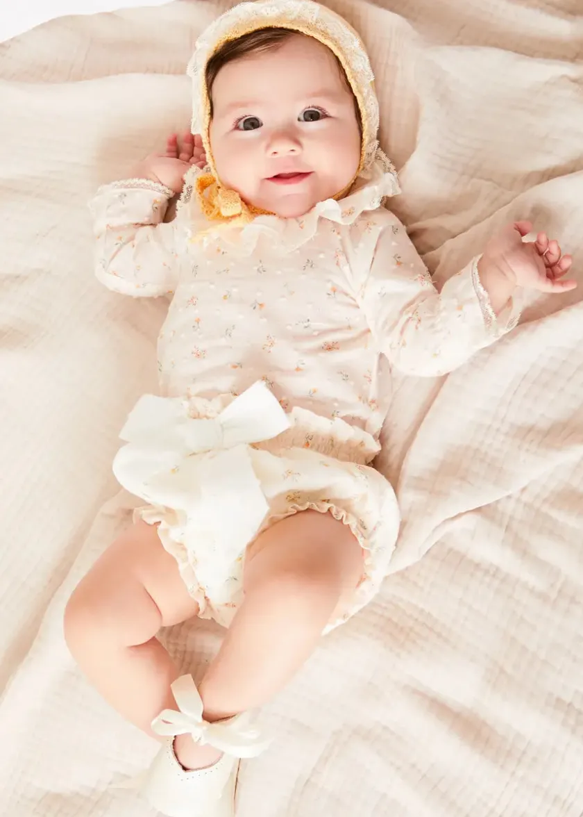 Blouses | Pepa London Esme Floral Ruffle Collar Long Sleeve Blouse in White (1-12mths)