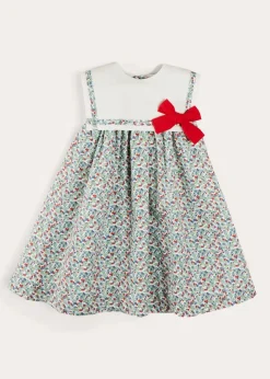 Dresses | Dresses | Pepa London Evelyn Floral Sleeveless Bow Detail Trapeze Dress in Red (12mths-8yrs)