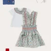 Lookbooks | Pepa London Evelyn Floral Smocked Detail Skirt With Braces in Red (18mths-6yrs) | Evelyn Floral Ruffle Collar Top in Red (2-10yrs) | Statement Collar Floral Embroidery Cardigan in Navy (2-10yrs) | Leather Mary Jane Baby Shoes in French Blue (20-26EU) | Evelyn Floral Thin Bow Hairband in Red | Ribbed Shorts Socks Red (0mths-10yrs)