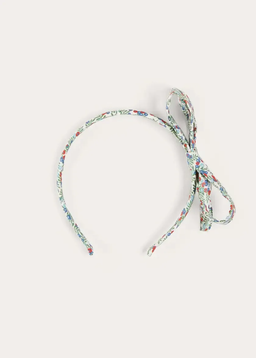 Hair Accessories | Hair Accessories | Pepa London Evelyn Floral Thin Bow Hairband in Red