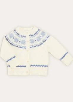 Knitwear & Cardigans | Knitwear & Cardigans | Pepa London Fair Isle Cardigan in Cream (6mths-3yrs)