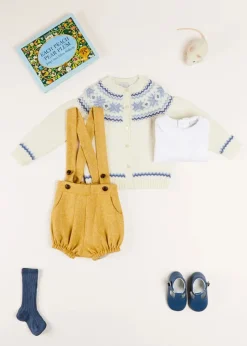 Knitwear & Cardigans | Knitwear & Cardigans | Pepa London Fair Isle Cardigan in Cream (6mths-3yrs)