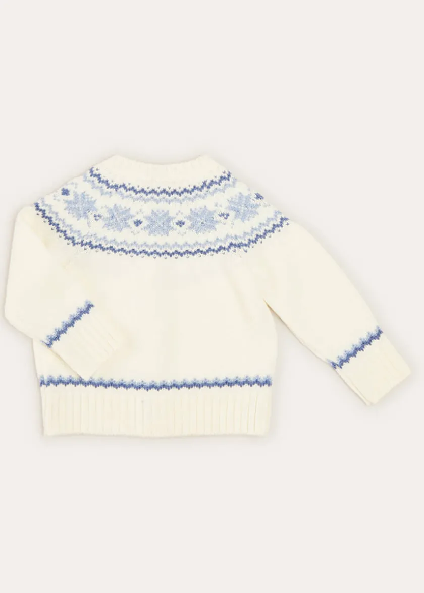 Knitwear & Cardigans | Knitwear & Cardigans | Pepa London Fair Isle Cardigan in Cream (6mths-3yrs)
