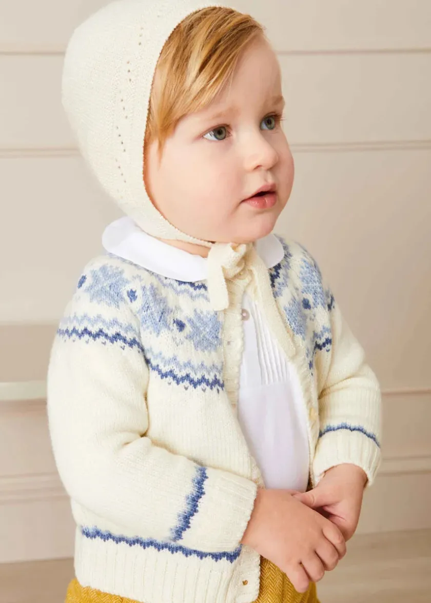 Knitwear & Cardigans | Knitwear & Cardigans | Pepa London Fair Isle Cardigan in Cream (6mths-3yrs)