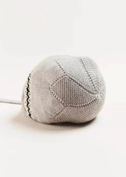 Bonnets & Booties | Bonnets & Booties | Pepa London Fair Isle Detail Knitted Bonnet in Grey (S-L)