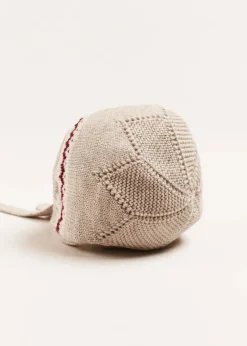 Bonnets & Booties | Knitwear & Cardigans | Pepa London Fair Isle Detail Knitted Bonnet in Beige (S-L)