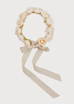 Hair Accessories | Hats | Pepa London Faux Flower Pearl Detail Crown With Ivory Flower