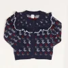 Knitwear & Cardigans | Pepa London Floral Ruffle Bib Cardigan in Blue (2-10yrs)