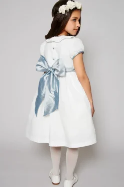 Dresses | Dresses | Pepa London Flower Girl Ivory Dress with Blue Silk Sash (6mths-10yrs)
