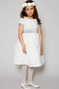 Dresses | Dresses | Pepa London Flower Girl Ivory Dress with Blue Silk Sash (6mths-10yrs)
