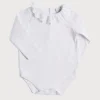 Tops & Bodysuits | Bodysuits & Baby Grows | Pepa London Frill Collar Long Sleeve Bodysuit in White (0mths-3yrs)