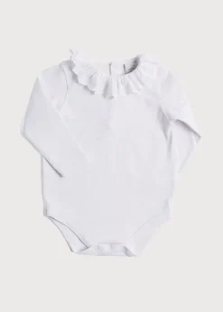 Tops & Bodysuits | Bodysuits & Baby Grows | Pepa London Frill Collar Long Sleeve Bodysuit in White (0mths-3yrs)