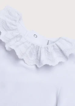 Tops & Bodysuits | Bodysuits & Baby Grows | Pepa London Frill Collar Long Sleeve Bodysuit in White (0mths-3yrs)