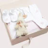 First Outfits | Curated Gift Boxes | Pepa London Gift boxes | Pink Sleeping Bag with Rocking Horse Detail | Newborn All-In-One With Rocking Horse Embroidery In Pink (1-6mths) | Newborn Side Tie Bodysuit With Rocking Horse Embroidery Pink (1-6mths) | Newborn Towel with Rocking Horse Embroidery In Pink | Newborn Bonnet with Rocking Horse Embroidery Pink (0-3mths)