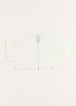 Knitwear & Cardigans | Knitwear & Cardigans | Pepa London Girls Cropped Celebration Cardigan in Ivory (12mths-10yrs)