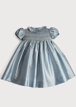 Dresses | Dresses | Pepa London Girls Silk Hand Smocked Celebration Dress in Blue (6mths-10yrs)