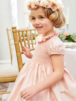 Dresses | Dresses | Pepa London Girls Silk Hand Smocked Celebration Dress in Pink (6mths-10yrs)