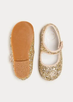 Mary Jane Shoes | Mary Janes | Pepa London Glittery Mary Jane Shoes in Gold (24-34EU)