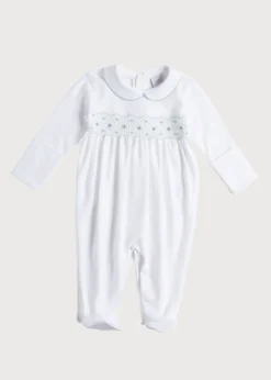 Two-piece Sets | Nightwear | Pepa London Green Hand Smocked Cotton All-in-One (0-18mths)