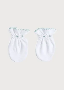 Bonnets, Booties & Mittens | First Outfits | Pepa London Green Hand Smocked Mittens