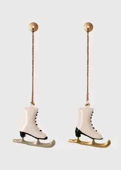 Toys & Books | Toys & Books | Pepa London Hand Painted Ice Skates Christmas Ornament (Set Of 2) in White