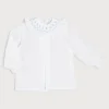 Tops & Bodysuits | Blouses | Pepa London Hand Smocked Collar Long Sleeve Blouse in White (0-12mths)