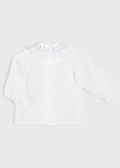 Tops & Bodysuits | Blouses | Pepa London Hand Smocked Collar Long Sleeve Blouse in White (0-12mths)