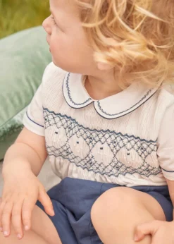 Two-piece Sets | Pepa London Hand Smocked Short Sleeve Two Piece Set in Royal Blue (18mths-5yrs)