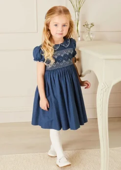 Dresses | Dresses | Pepa London Hand Smocked Shortsleeve Dress in Royal Blue (12mths-10yrs)
