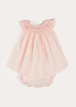 Dresses | Dresses | Pepa London Hand Smocked Sleeveless Dress With Bloomers in Pink (1-12mths)