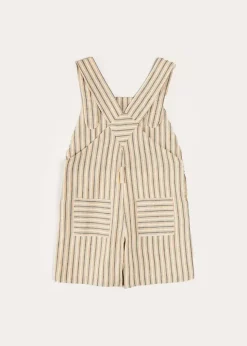 Dungarees & Rompers | Bloomers, Shorts & Trousers | Pepa London Holland Striped Pocket Front Dungarees in Green (18mths-4yrs)