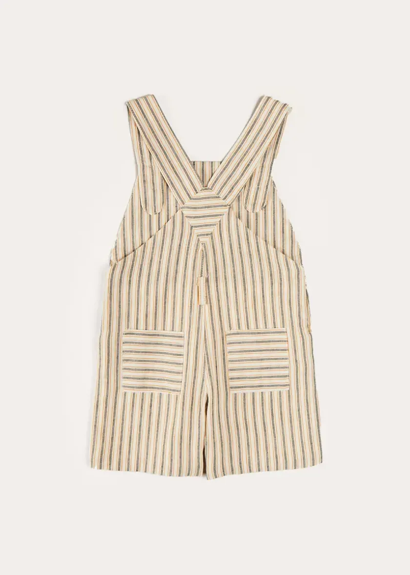 Dungarees & Rompers | Bloomers, Shorts & Trousers | Pepa London Holland Striped Pocket Front Dungarees in Green (18mths-4yrs)