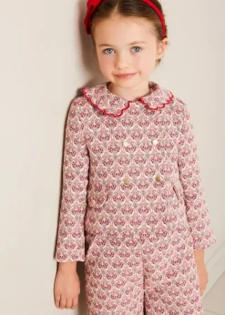 Up To 12 Years | Coats & Jackets | Pepa London Iris Jacquard Statement Collar Jacket in Red (4-12yrs)