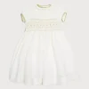 Dresses | Dresses | Pepa London Ivory Hand Smocked Occasion Dress with Green Details (6mths-8yrs)