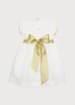 Dresses | Dresses | Pepa London Ivory Hand Smocked Occasion Dress with Green Details (6mths-8yrs)