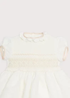 Dresses | Dresses | Pepa London Ivory Hand Smocked Occasion Dress with Pink Details (6mths-10yrs)