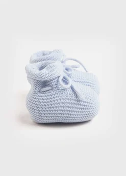 Knitted Booties | Bonnets & Booties | Pepa London Knitted Booties in Blue